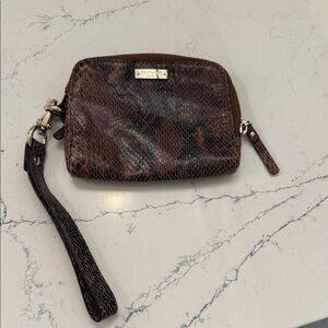 kate spade Brown Snake-Print Wristlet with Detachable Strap